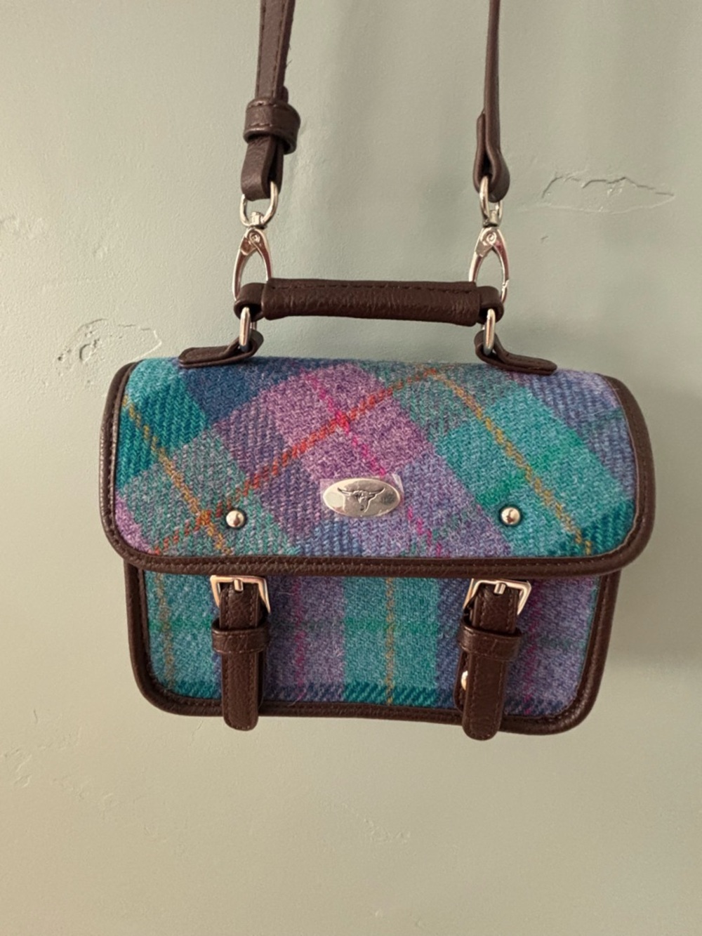 💼 Harris Tweed Bervie Mini Satchel-compact tartan satchel bag - Picture 8 of 8